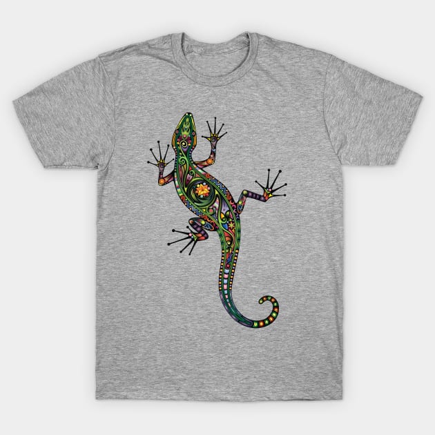 A vivid colourful climbing gecko / lizard T-Shirt by pickledpossums